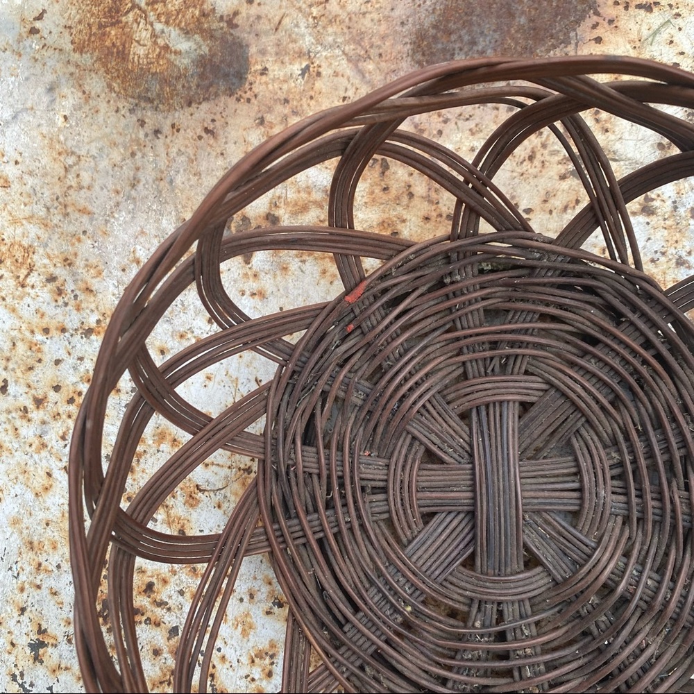 Vintage Wicker Woven Spiral Basket Wall Basket
